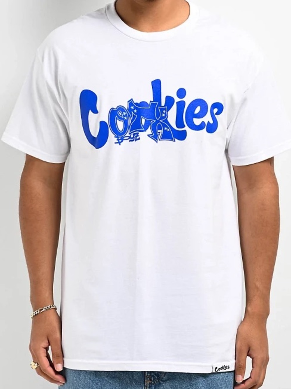 Cookies White Tee with Blue Logo